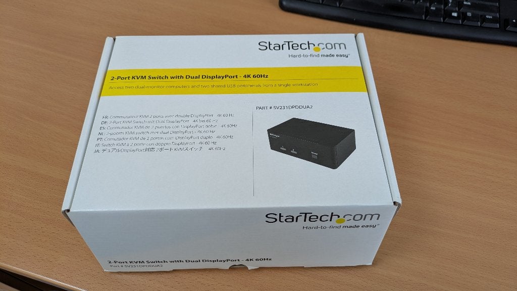 Startech 2-Port DisplayPort Dual-Monitor KVM Switch - 4K, Computers en Software, Dockingstations, Ophalen of Verzenden, Zo goed als nieuw