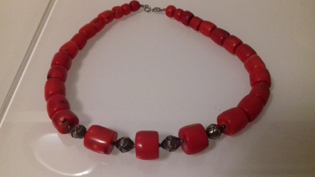 RODE KORAAL KETTING, Sieraden, Tassen en Uiterlijk, Kettingen, Ophalen of Verzenden, Zo goed als nieuw, Rood, Steen of Mineraal