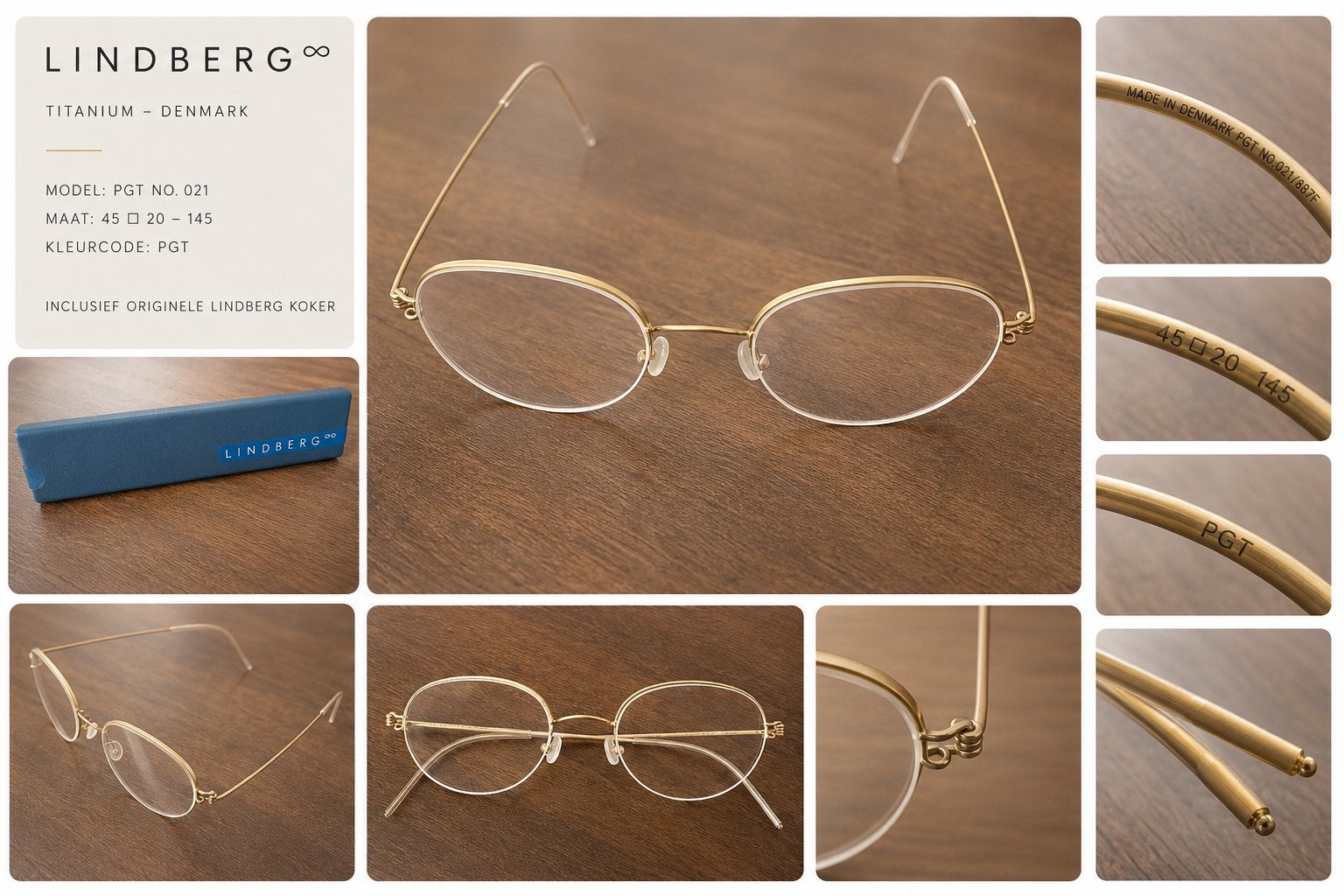 Originele LINDBERG Titanium Design Bril PGT No. 021 Inc Etui, Overige merken, Gebruikt, Overige kleuren, Lindberg