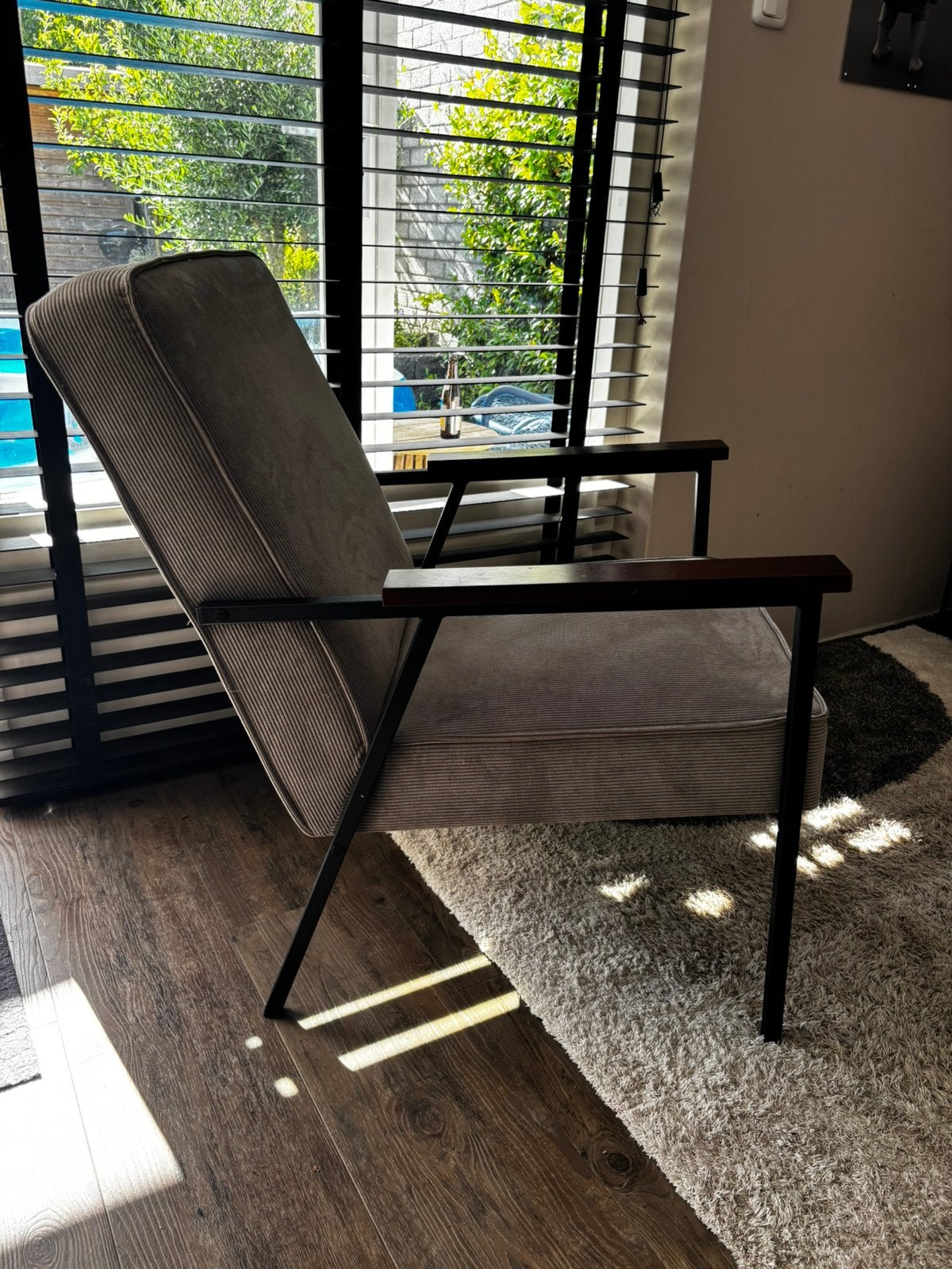 2x Woood fauteuil Sally in goede staat, Ophalen, Twee, Zo goed als nieuw, Stof