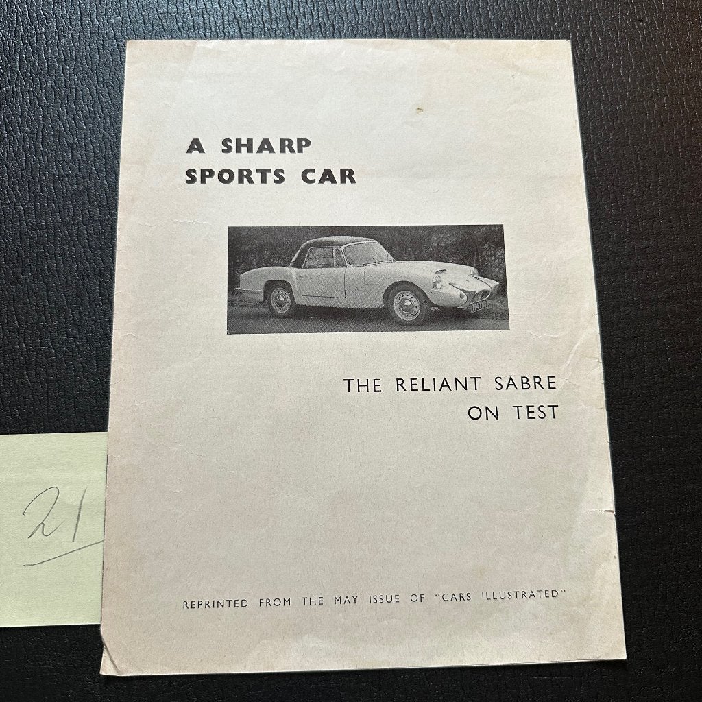#21) RELIANT Sabre - 1962, Verzenden, Gelezen, Overige merken