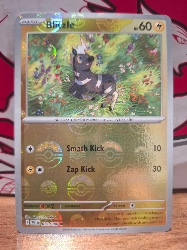 Pokemon Blitzle WHT 031/086 pokeball, Ophalen of Verzenden, Nieuw, Losse kaart