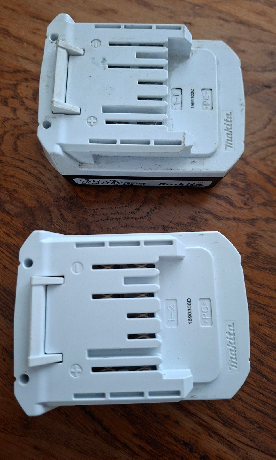 Makita BL1413G 14.4V accu's (defect), Ophalen of Verzenden, Gebruikt