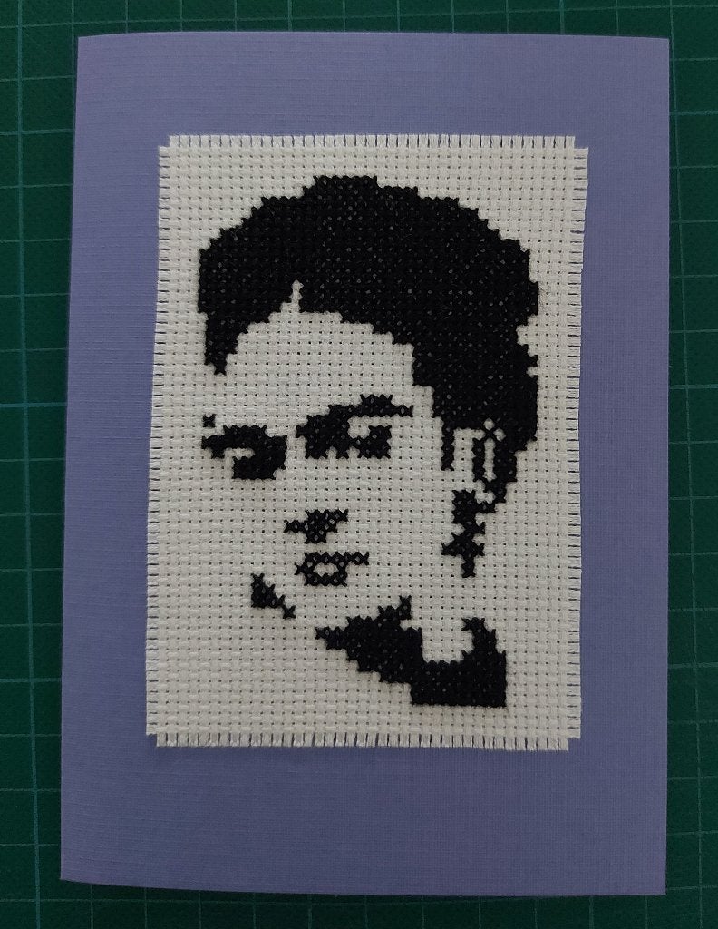 kaart met geborduurde Frida Kahlo (2031), Ophalen of Verzenden, Nieuw, Man of Vrouw