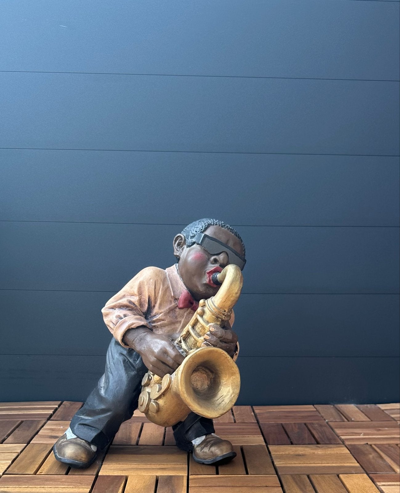 Decoratief Beeld Saxofonist - 42cm hoog, Ophalen of Verzenden, 20 - 50 cm, Beeld, Composieten
