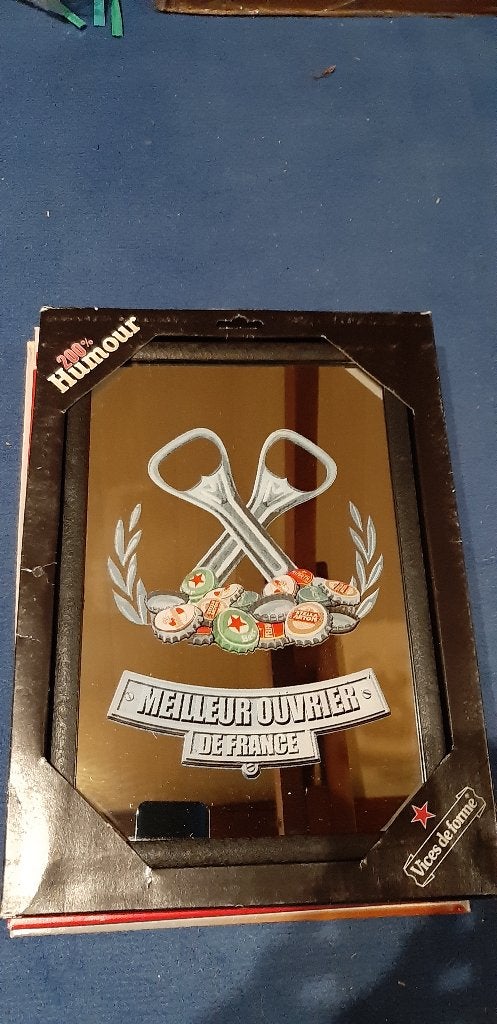Kader met reclame spiegel bier, Meerkleurig, Nieuw, Ophalen of Verzenden, Glas
