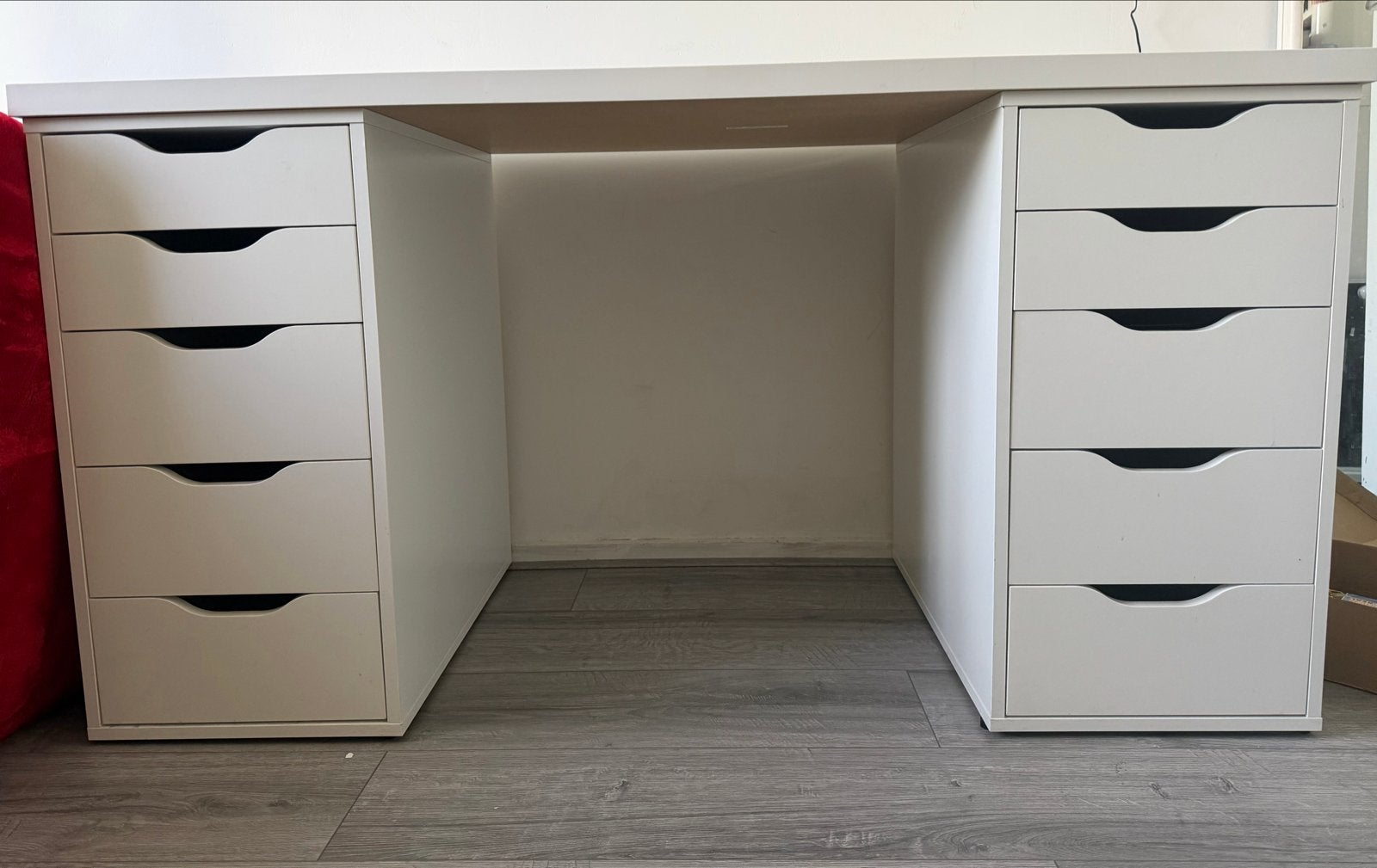 Wit bureau met lades - Orgineel 180 euro, Ophalen, Gebruikt, IKEA, 140 cm