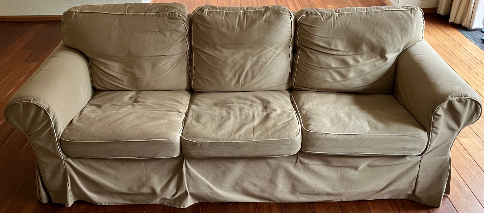 Gratis IKEA bank Ektorp, 3-zits (onderstel, event. kussens), Ophalen, Gebruikt, Driepersoons, 75 tot 100 cm