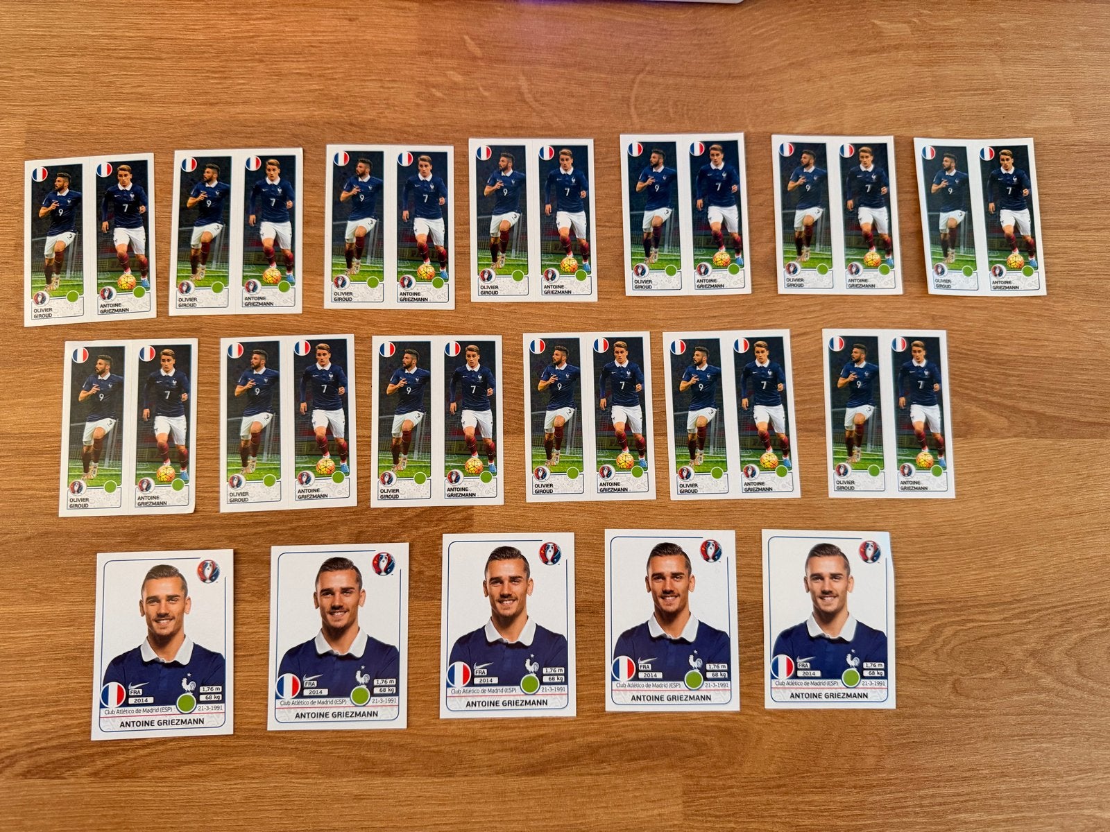 Panini UEFA Euro 2016 Griezmann & Giroud stickers, Ophalen of Verzenden, Zo goed als nieuw, Sport