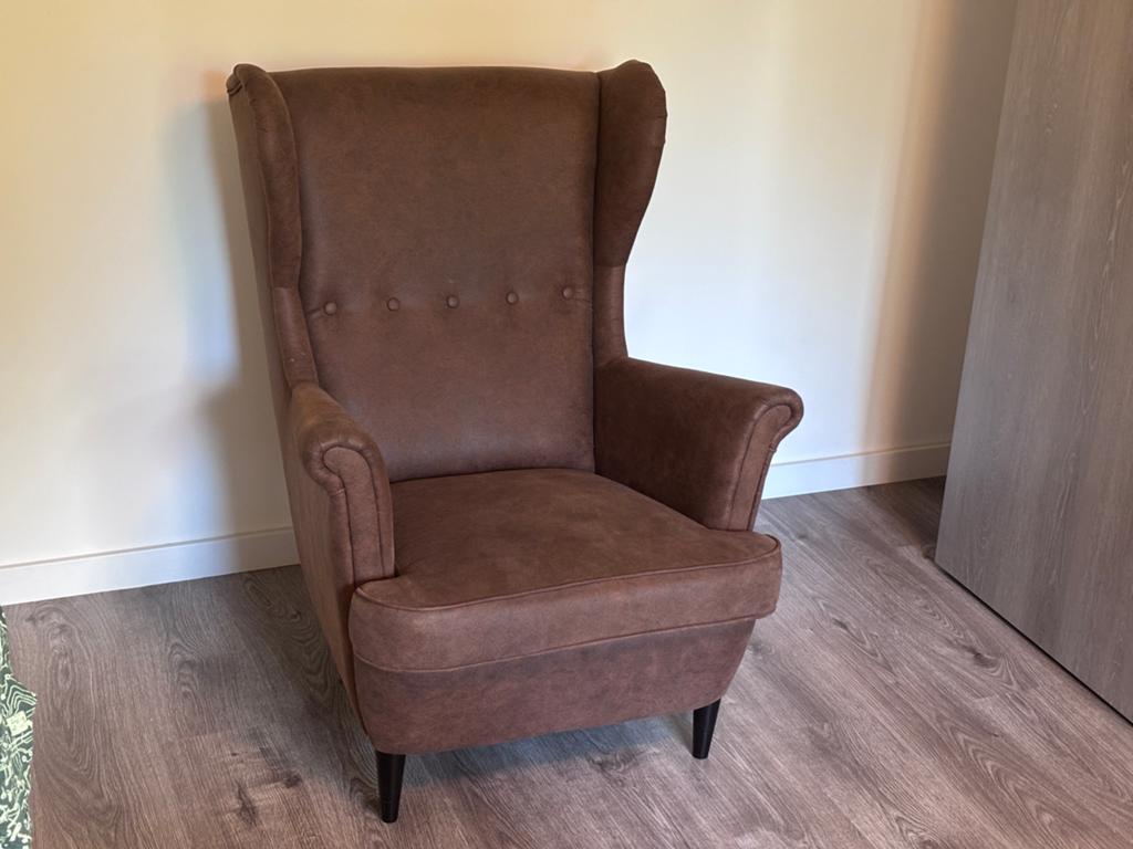 Ikea Strandmom fauteuil stoel in top staat, Ophalen, Zo goed als nieuw, 50 tot 75 cm, Leer
