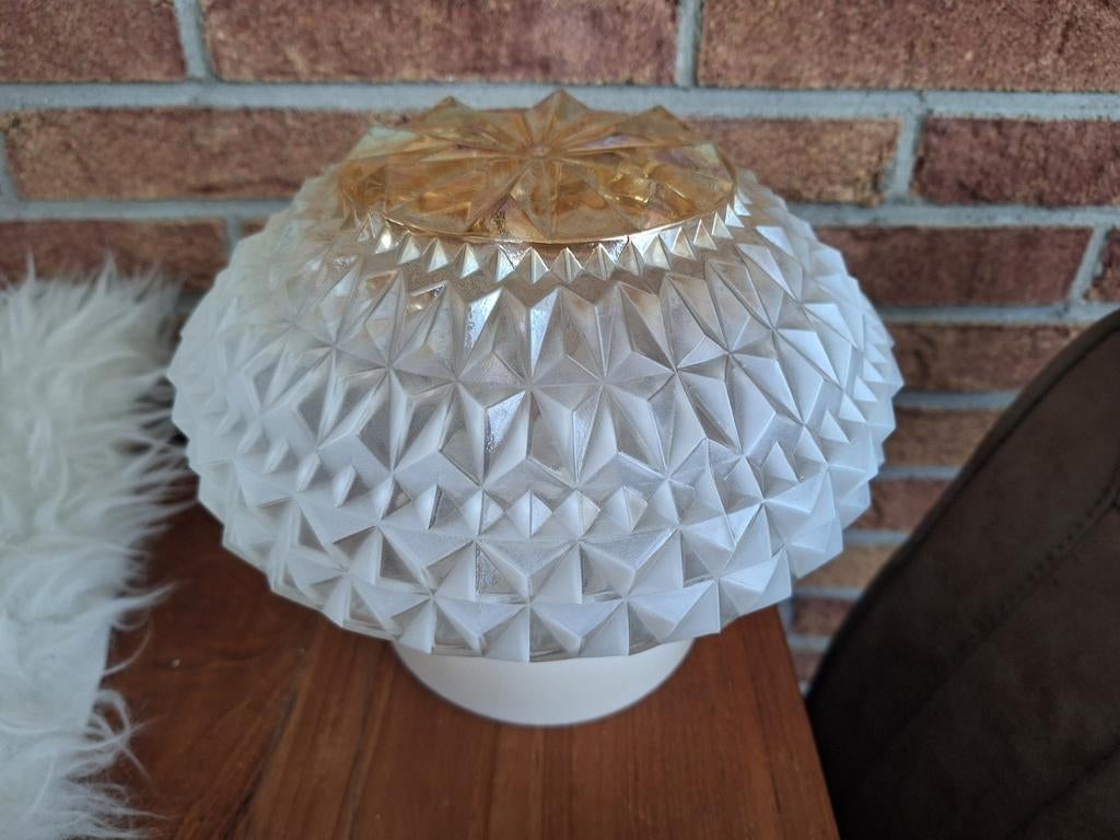 Vintage glazen plafondlamp (advertentie goed lezen), Ophalen of Verzenden, Gebruikt, Glas, Vintage