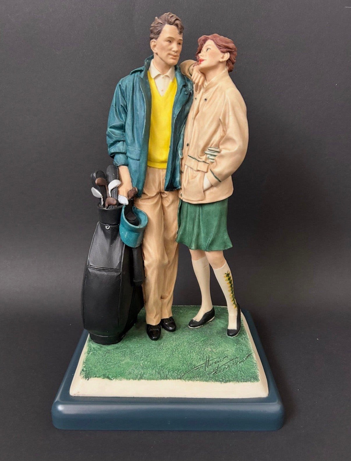 Vintage Beeld Vittorio Tessaro, ‘Golf Couple’, Ophalen of Verzenden, Zo goed als nieuw, 1:50 of kleiner