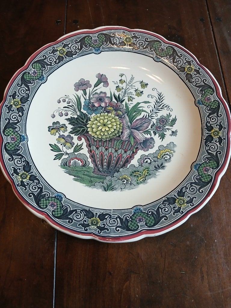 Royal Sphinx Maastricht Delfts Bord met Bloemenmotief,30cm, Ophalen of Verzenden