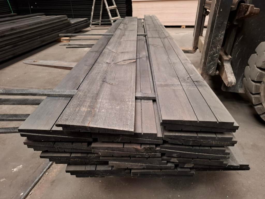 Partij 30 st zwarte zweeds rabat planken 4 m bezorgen mogeli, Tuin en Terras, Palen, Balken en Planken, Ophalen, Nieuw, 250 cm of meer