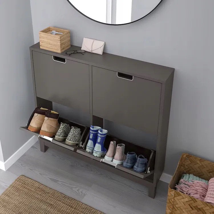 IKEA STÄLL Schoenenkast 4 vakken donkergrijs – 96x17x90 cm, Ophalen of Verzenden, Zo goed als nieuw