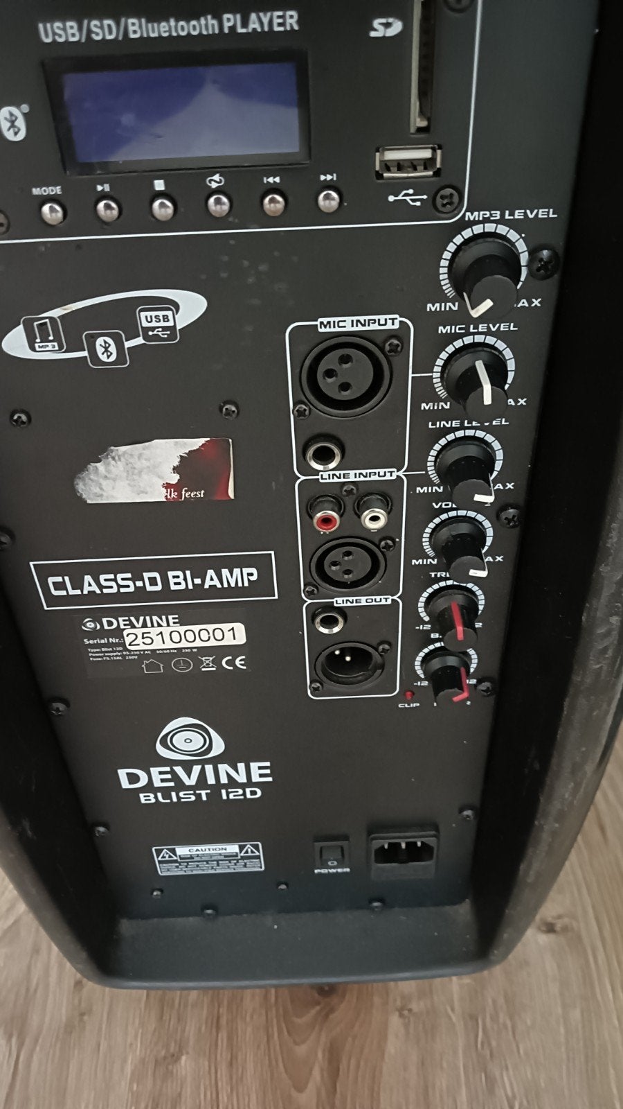 Devine Blist 12D actieve speakerset, Gebruikt, Party speaker, Bluetooth, Ophalen