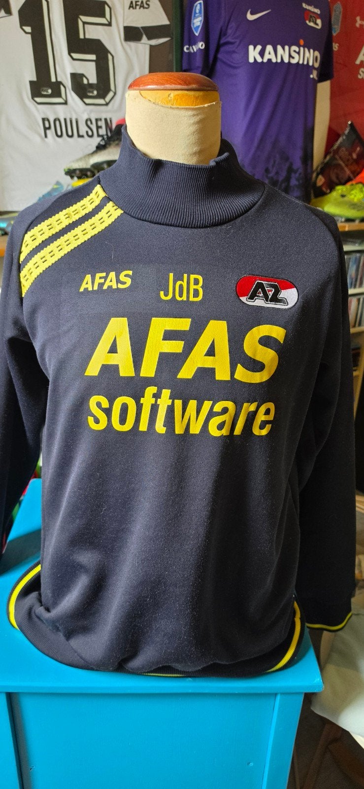 AZ Staf Trainingstrui 09/10 - Gedragen door Jan de Boer, Ophalen of Verzenden, Gedragen, Zwart, Voetbal