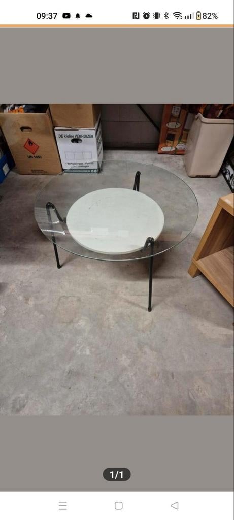 Ronde bij zet  tafel ,535, de mug van Wim Rietveld, Ophalen, 50 tot 100 cm, Rond, 50 tot 100 cm