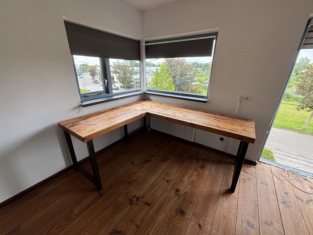 Schitterend bureau te koop, op maat gemaakt, Huis en Inrichting, Bureaus, Ophalen, Demontabel, Metaal, Hoekbureau
