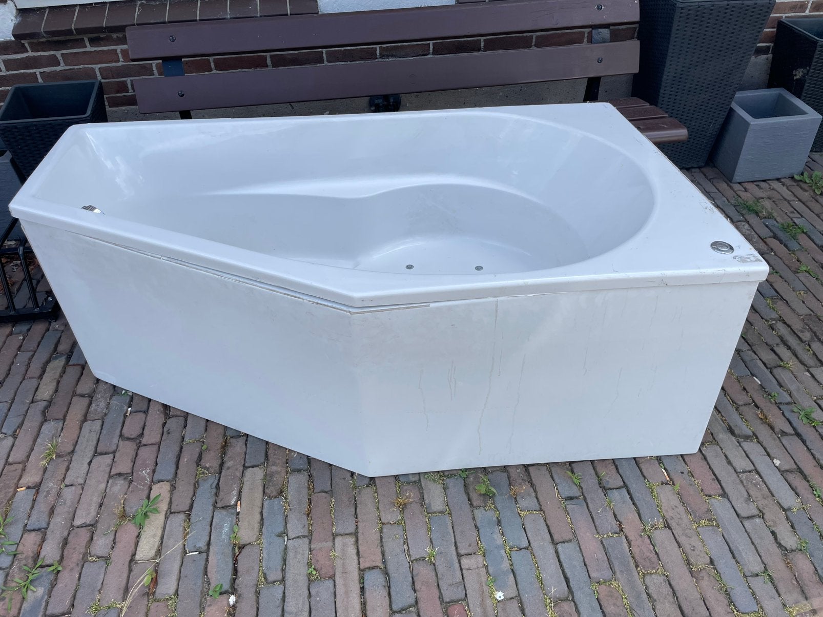 RIHO hoekbad met whirlpoolfunctie – alles werkt goed, Ophalen, Zo goed als nieuw, Kunststof, Overige typen
