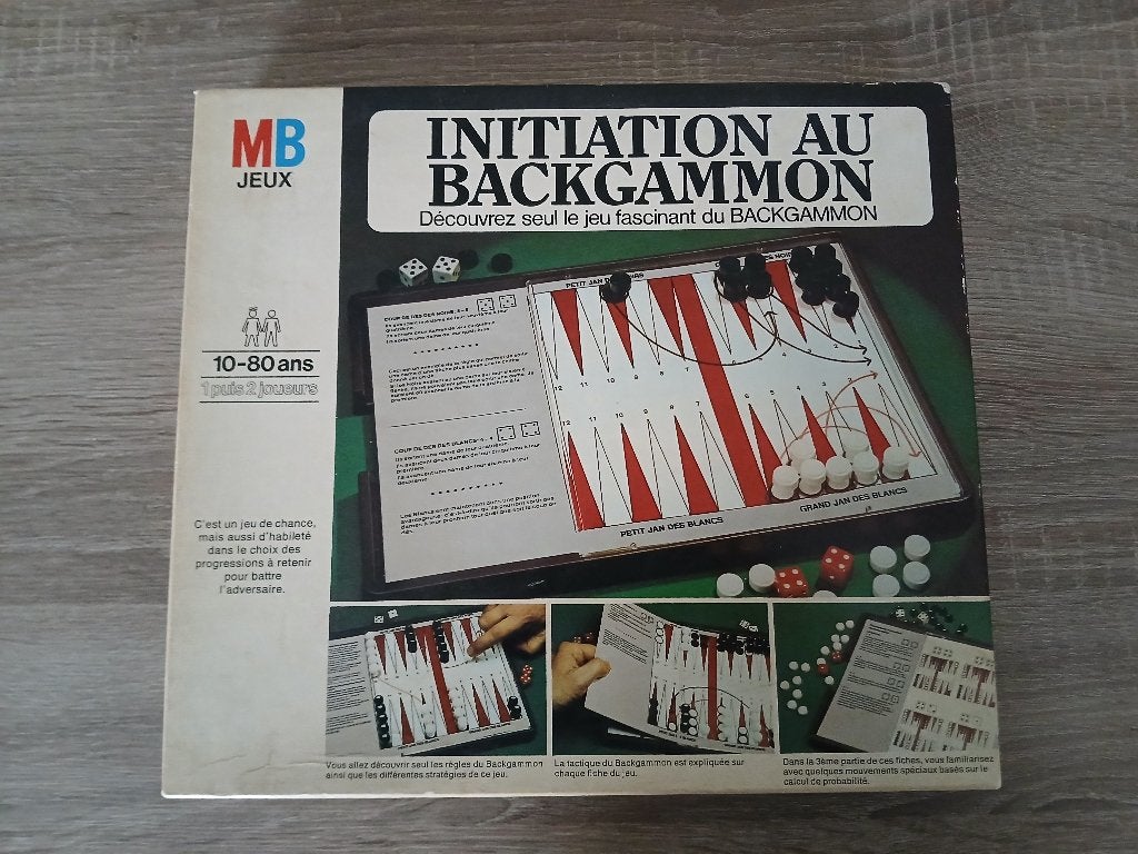 Initiation au backgammon, Een of twee spelers, Ophalen of Verzenden, Zo goed als nieuw, MB Spellen