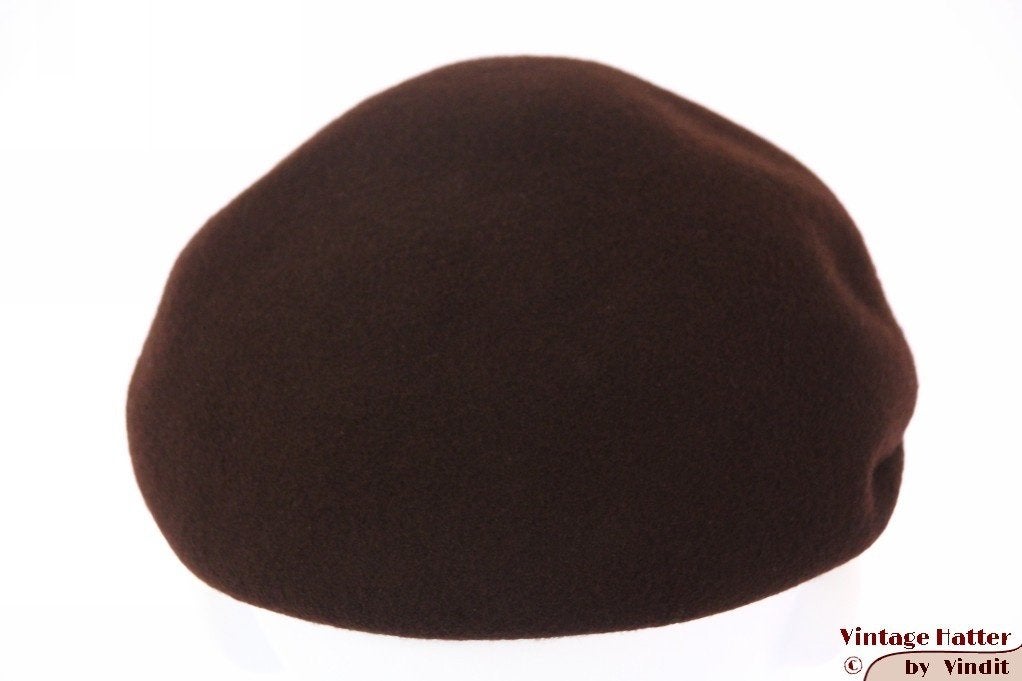 Vintage flatcap Voorgevormde pet bruin vilt 55 = S tot XS, Ophalen of Verzenden, Gedragen, 55 cm (S, 6⅞ inch) of minder, Pet
