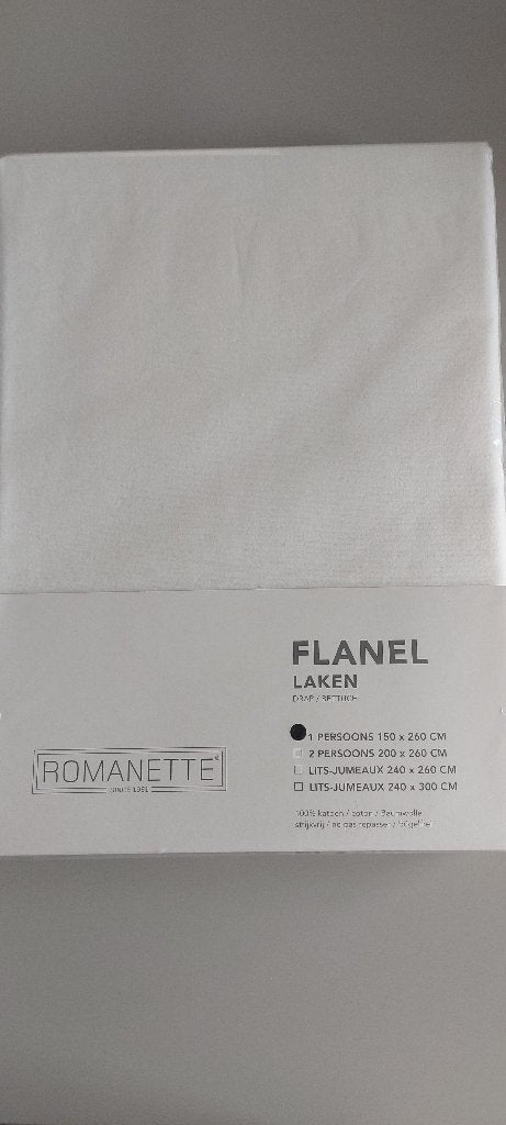 Flanellen Bedlaken 1persoon Ivoor, Overige typen, Overige materialen, Nieuw, Ophalen of Verzenden