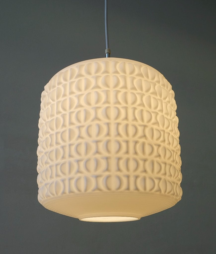 Vintage Aloys Gangkofner hanglamp opaline Cordoba Space Age, Ophalen of Verzenden, Gebruikt, Vintage design Space Age hanglamp opaline glas retro