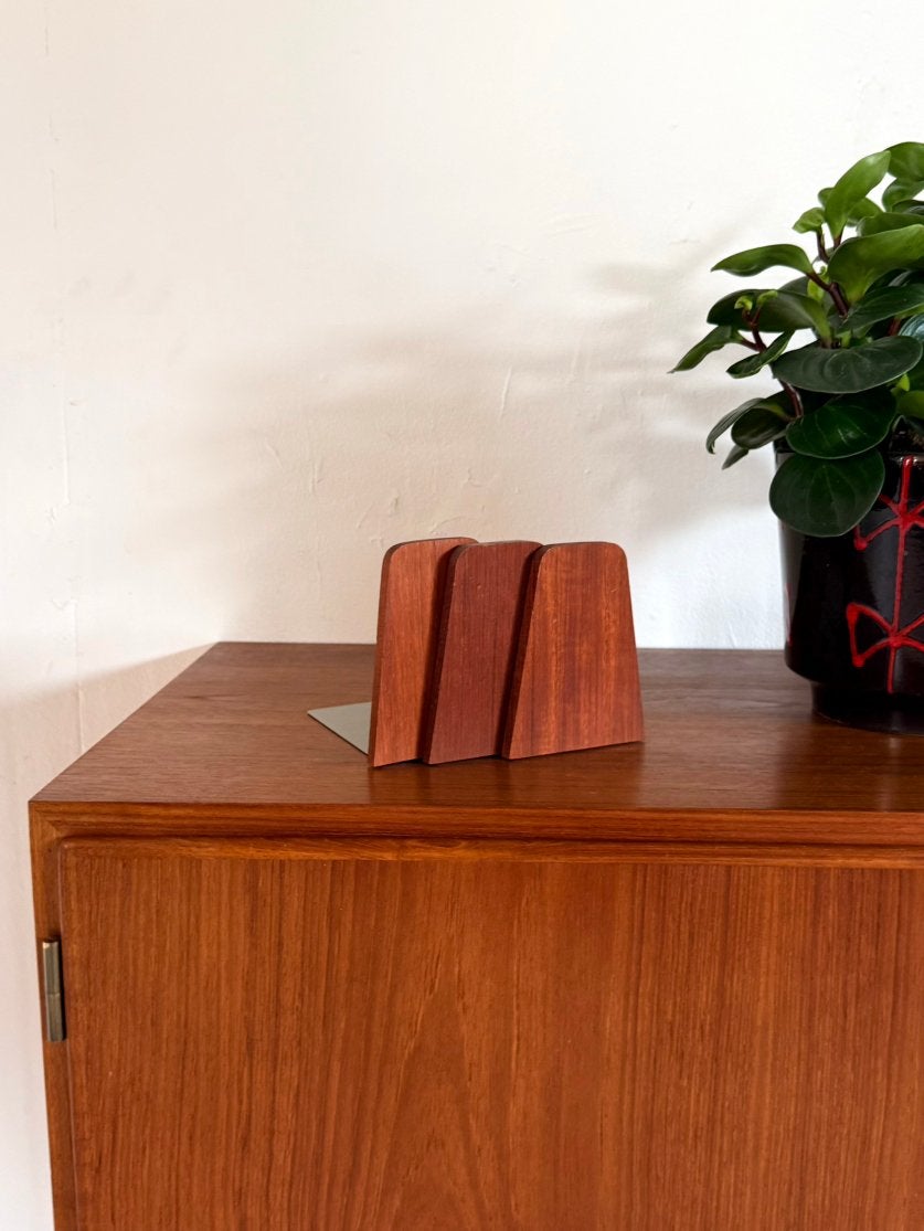 3x vintage teakhouten boekensteun, Kai Kristiansen ‘60