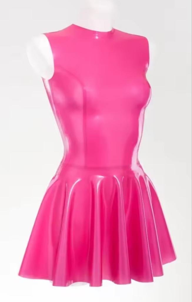 Prachtig Latex Jurkje, tm 3XL, Verzenden, Nieuw, Boven de knie