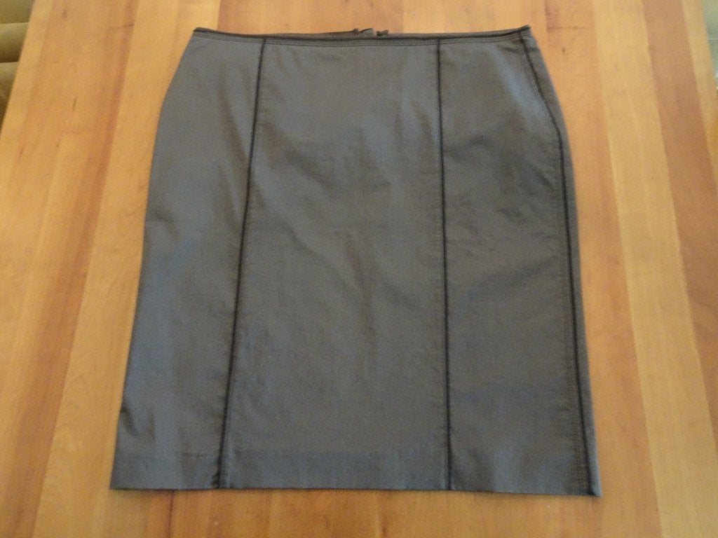 MARC CAIN taupe kleurig rokje met split achter en stiksels, Kleding | Dames, Overige kleuren, Verzenden, Maat 42/44 (L), Nieuw