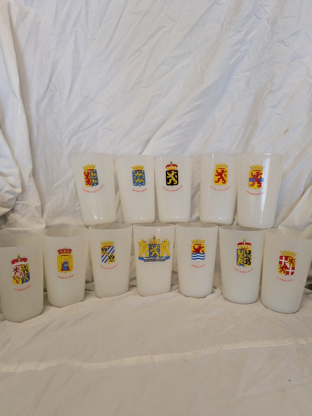 Vintage Nutricia Provincieglazen – Complete Set 12 Stuks, Ophalen of Verzenden