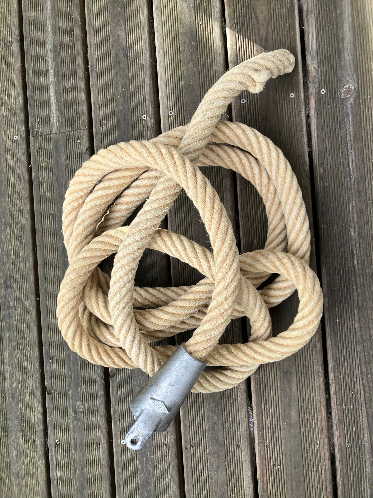 Klimtouw 5m x 4cm krachttraining/bootcamp uit gymzaal, Ophalen of Verzenden, Gebruikt, Armen, Overige typen