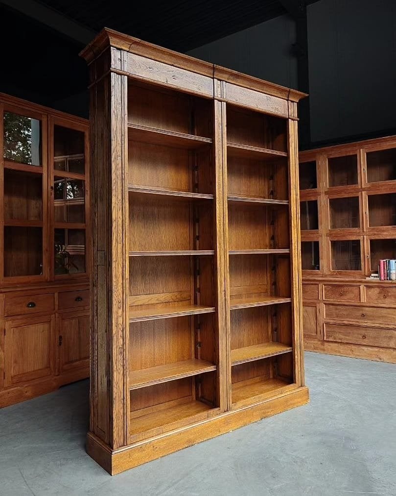 Prachtige eikenhouten bibliotheekkast | Boekenkast #6548, Gebruikt, Met deur(en), -, 200 cm of meer