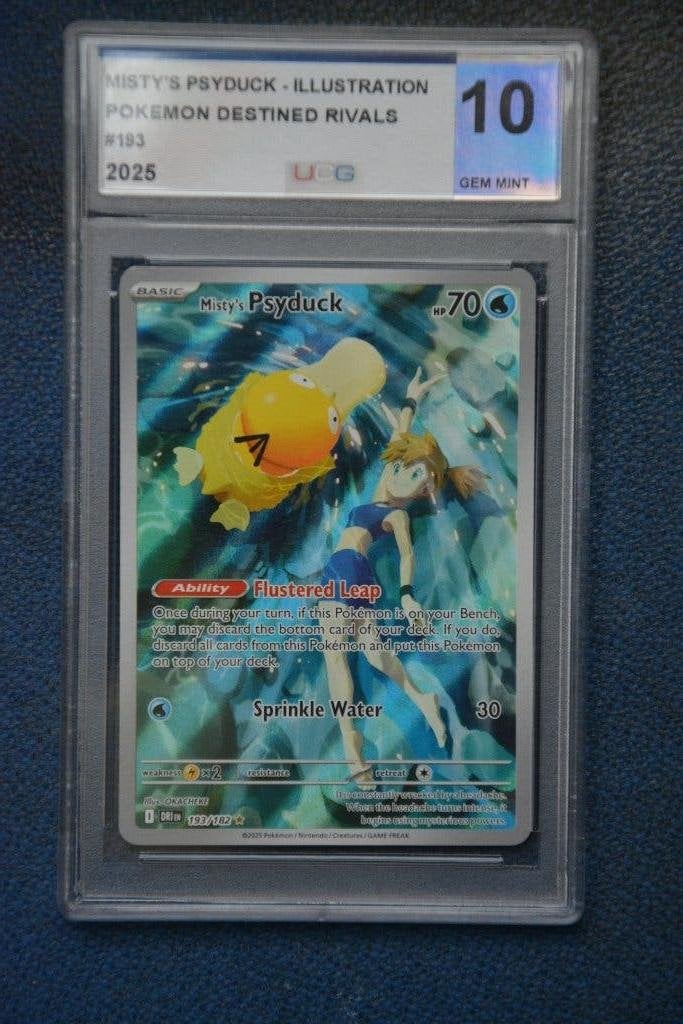 Misty's Psyduck Illustration Destined Rivals UCG 10, Ophalen of Verzenden, Gebruikt, Losse kaart, Foil