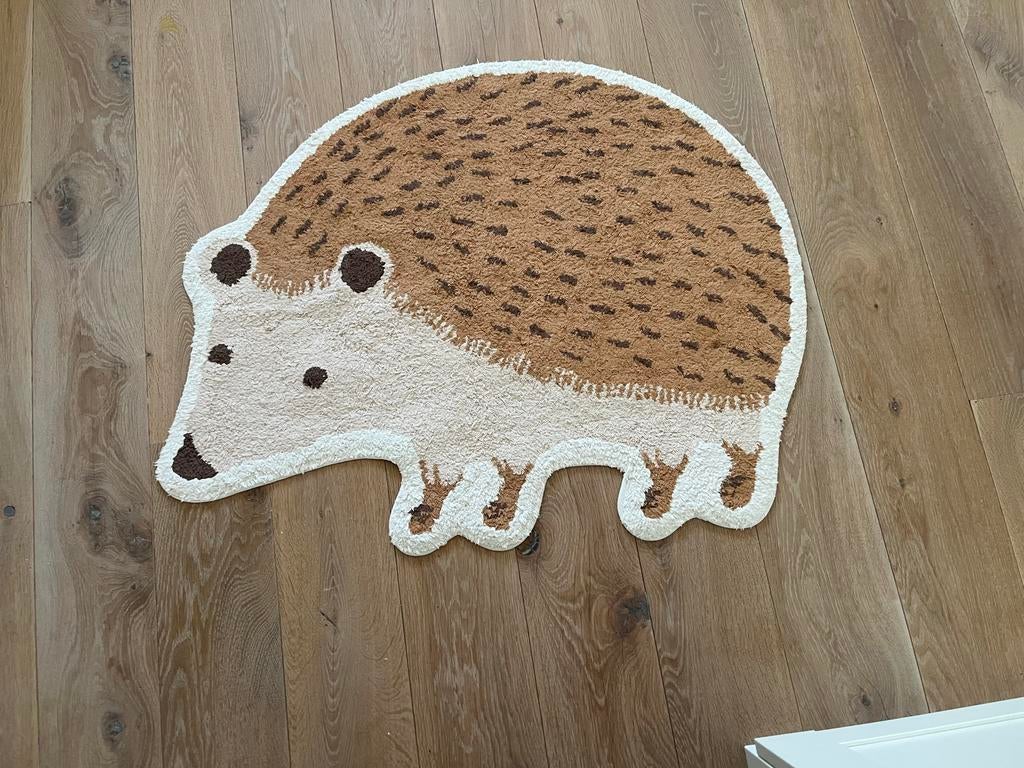 Leuk egel vloerkleed voor kinderkamer, Ophalen, Wit, 50 tot 100 cm, Zo goed als nieuw