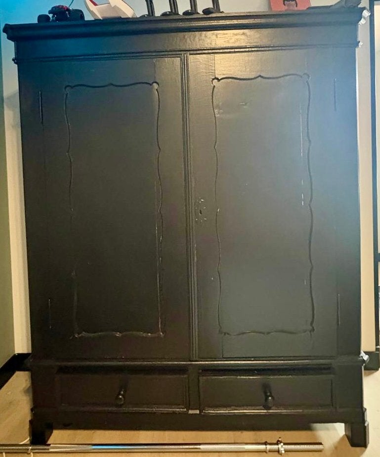 Antieke massief eiken kast /kledingkast – 160 x 55 x 200 cm, Ophalen