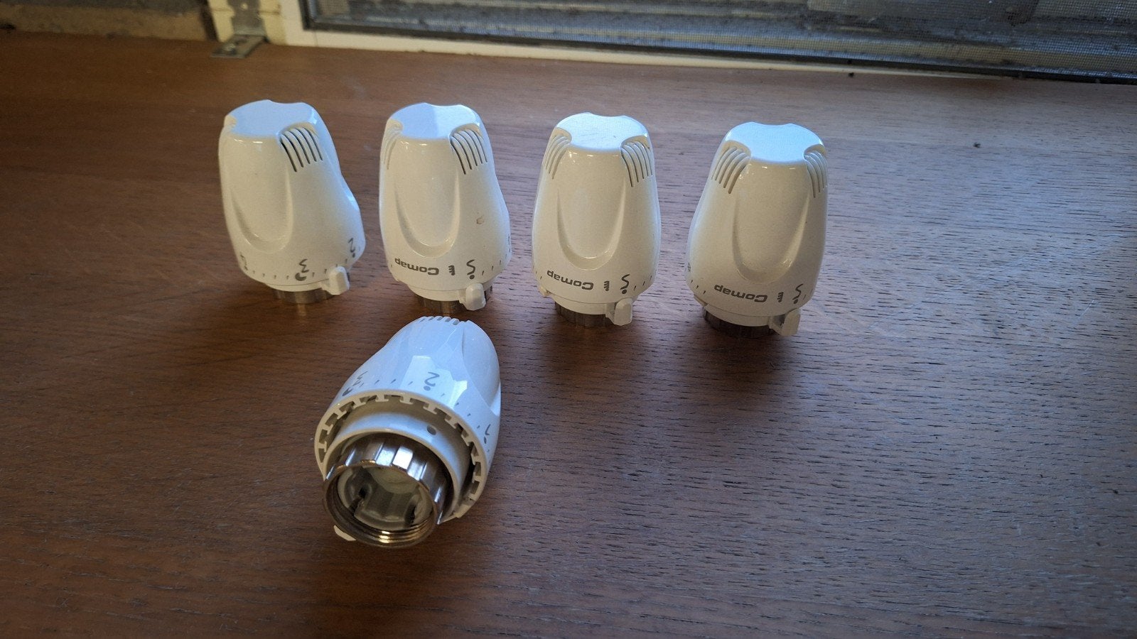 5x Comap Thermostaatknoppen voor Radiator - Gebruikt, Ophalen of Verzenden, Gebruikt, Thermostaat