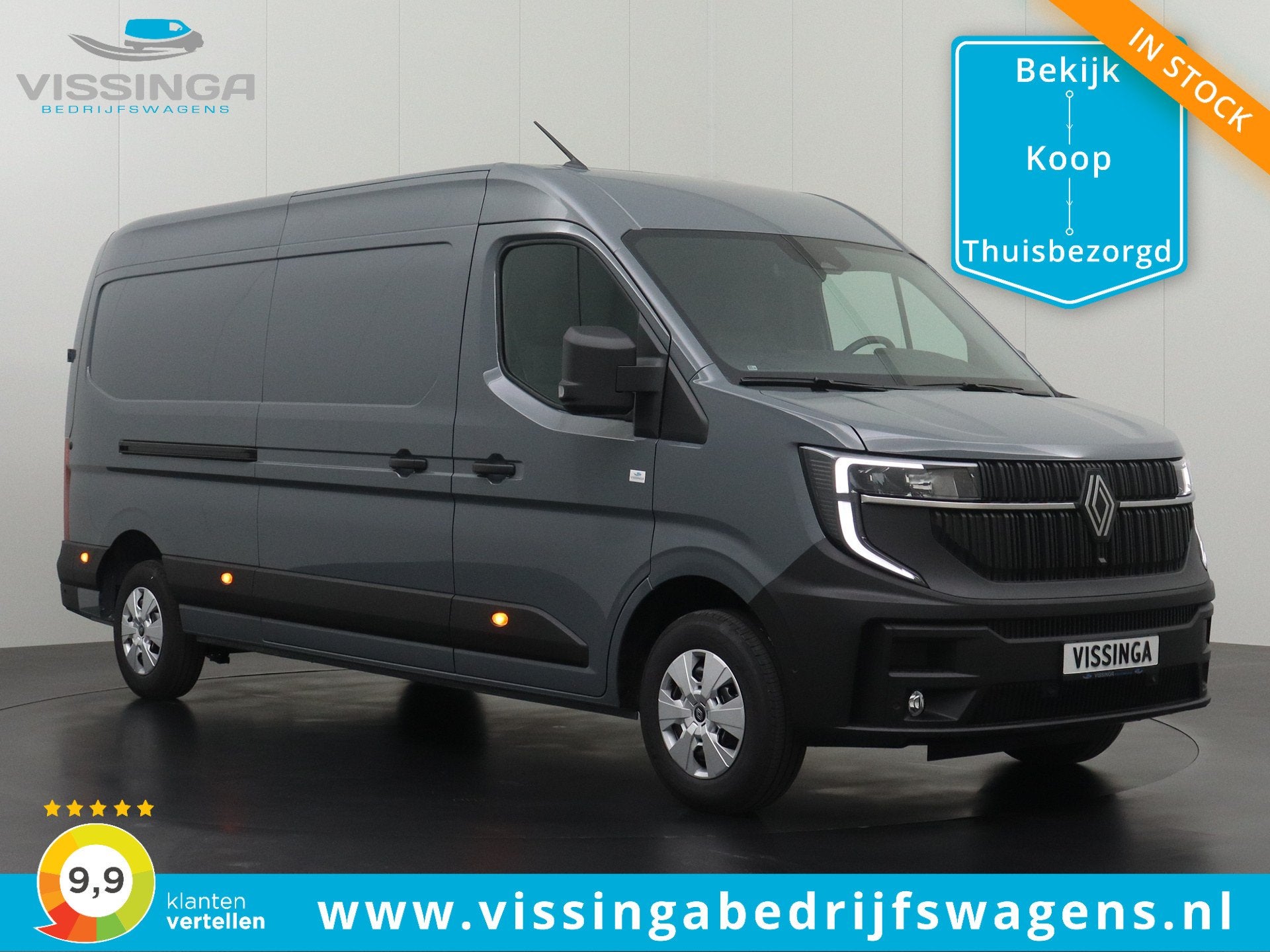 Renault Master L3H2 170 pk Extra Luxe Gris Urbain (grijs), Auto's, 1998 cc, Stof, 4 cilinders, Met garantie (alle)