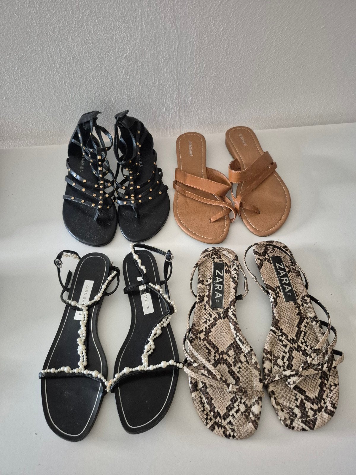 Zomerse sandalen en slippers - diverse stijlen, Zwart, Gedragen, Zara, Graceland, Sandalen of Muiltjes