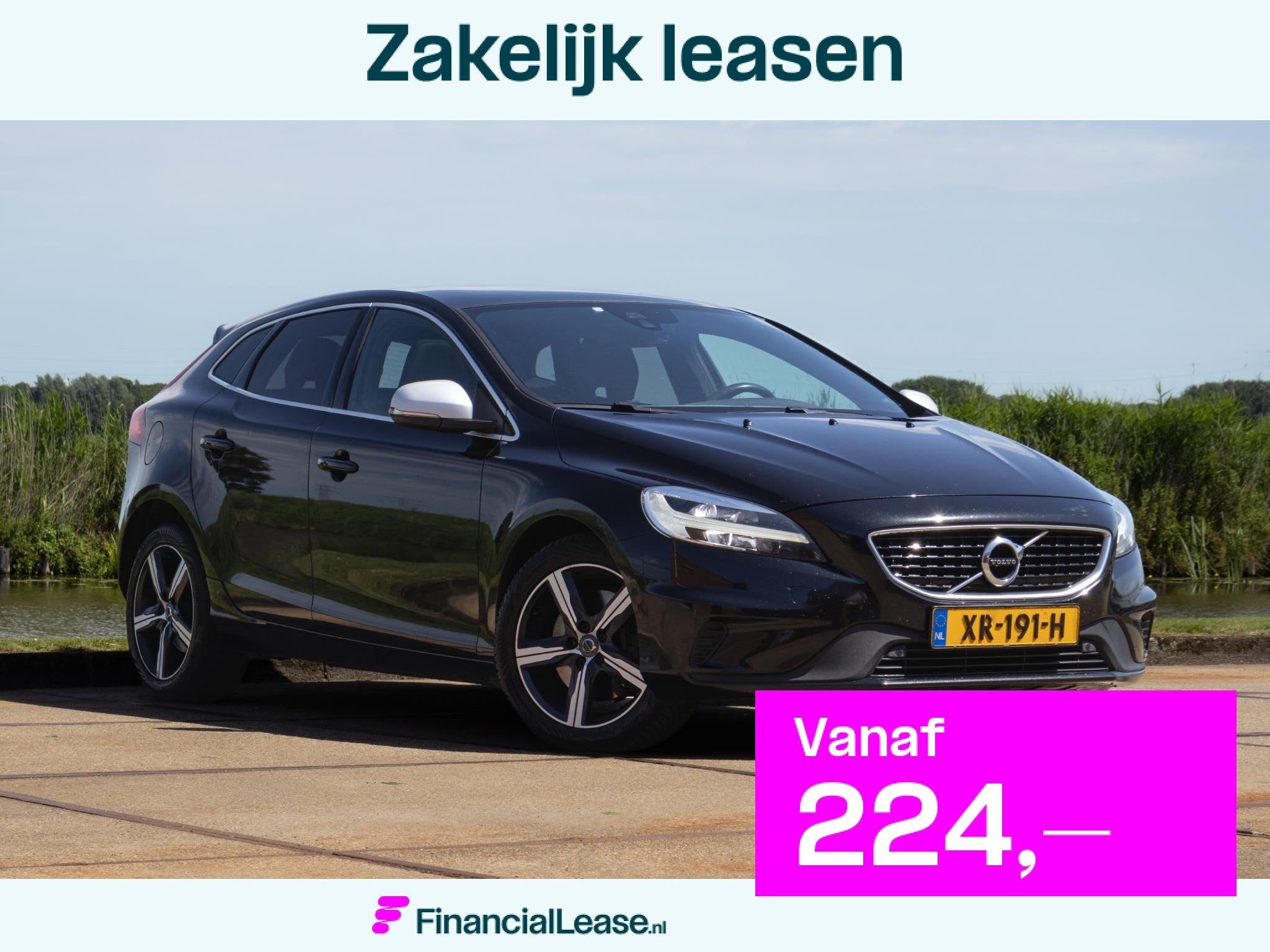 Volvo V40 1.5 T3 Polar+ Sport R-Design LED Pano 18", Euro 6, 4 cilinders, 700 kg, Zwart