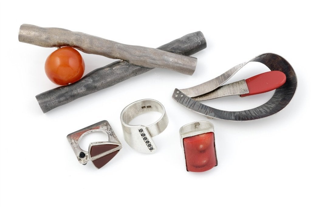 Kaunis Koru zilveren ring Carneool Rookkwarts Harri Syrjanen, Ophalen of Verzenden, Zilver