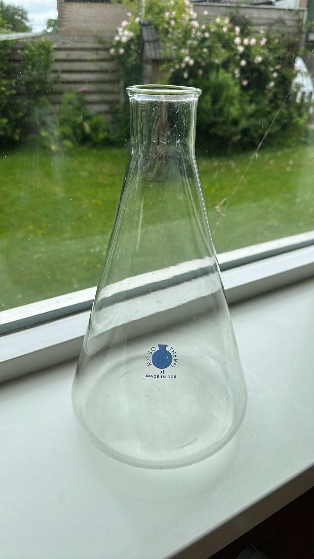 Vintage Erlenmeyer kolf 3L - Raso Therm Made in DDR, Antiek en Kunst, Ophalen