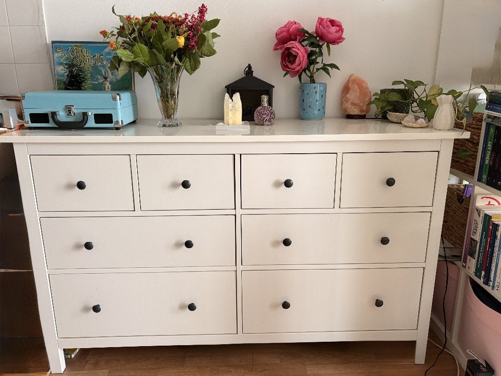 IKEA ladekast HEMNES, Huis en Inrichting, Kasten | Ladekasten, Ophalen, Gebruikt, 5 laden of meer, Wit met knoppen