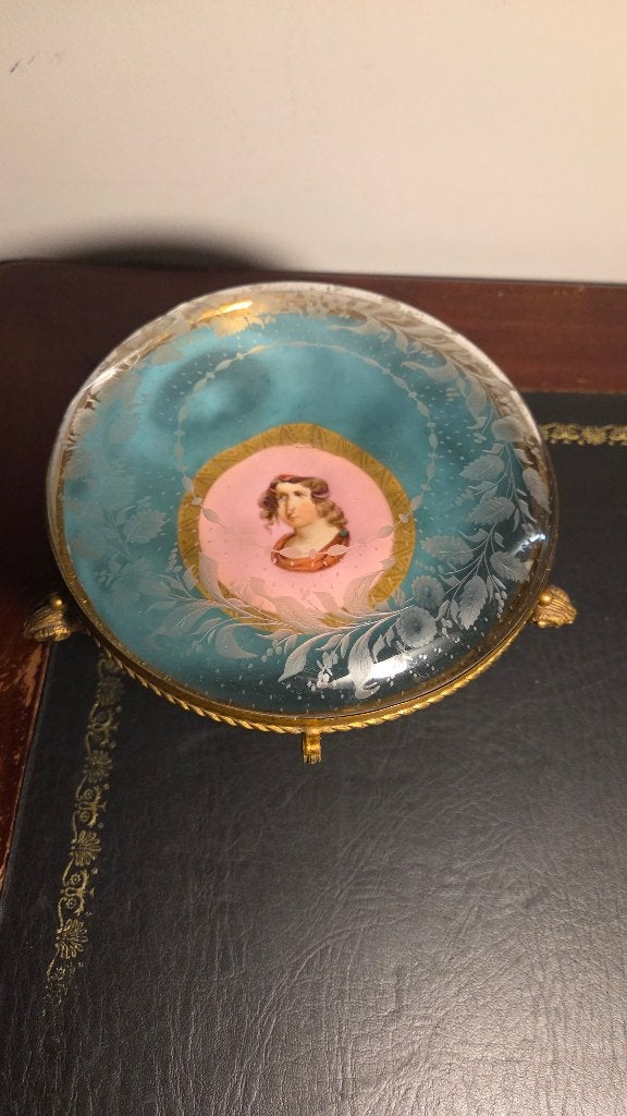 Antieke Franse Sieraden Doos Porselein, Ophalen of Verzenden