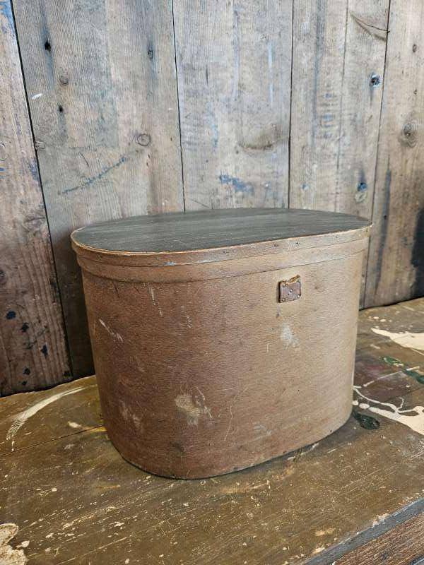 oude franse hoedendoos ``WOONWINKEL RUSTIEK``, Antiek en Kunst, Ophalen of Verzenden