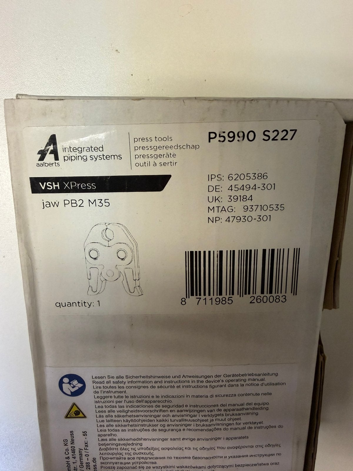VSH xpress M35 Persbek NIEUW P5990 S227 8 711985 260083, Ophalen of Verzenden, Zo goed als nieuw