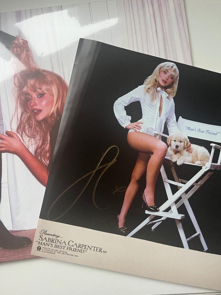 Sabrina Carpenter - Man's best friend SIGNED!, Inclusief poster, Ophalen of Verzenden, Nieuw in verpakking, 12 inch