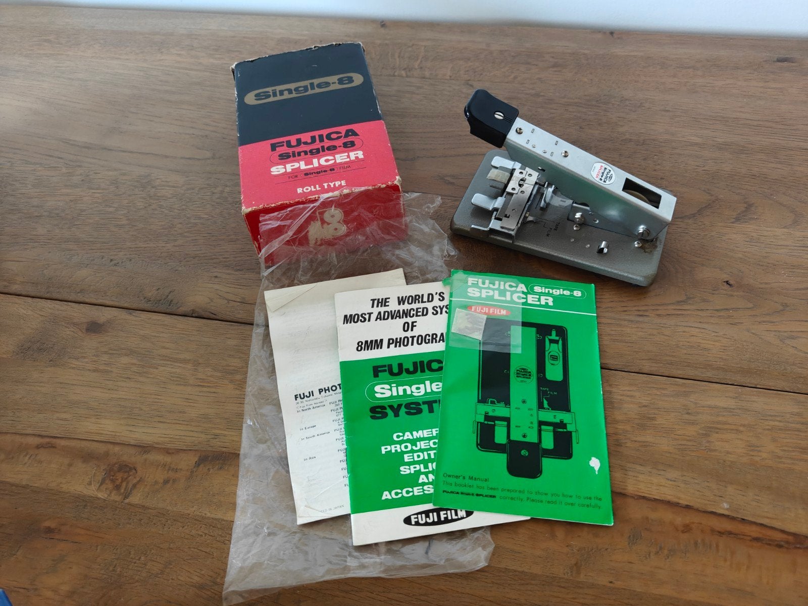 Fujica Single-8 filmsnijder met doos en handleidingen, Audio, Tv en Foto, Ophalen of Verzenden