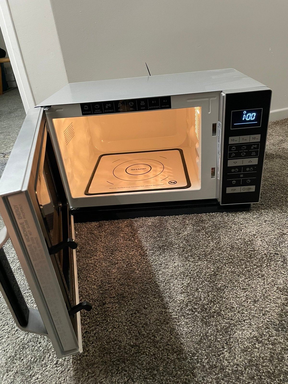 Sharp R-360S Magnetron Zgan, Ophalen, Zo goed als nieuw, Hete lucht, Draaiplateau